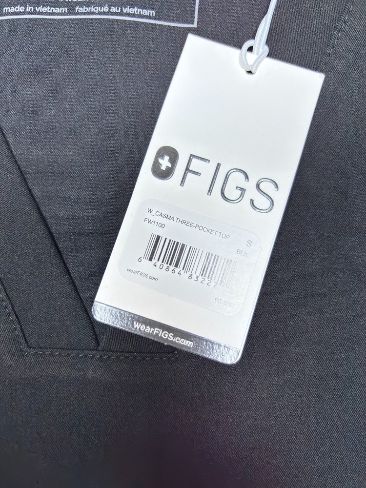 Figs Womens Casma Scrub Top - Small Black
