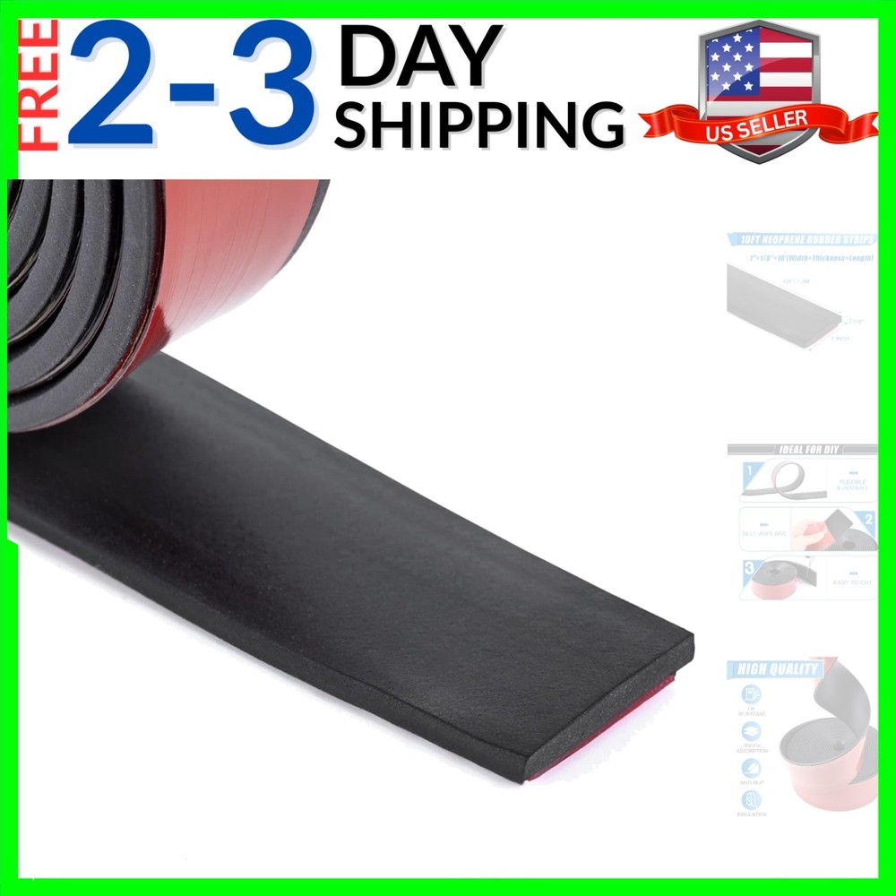Neoprene Rubber Strips Self Adhesive Sheets, Rolls & Strips with Adhesive Bac...