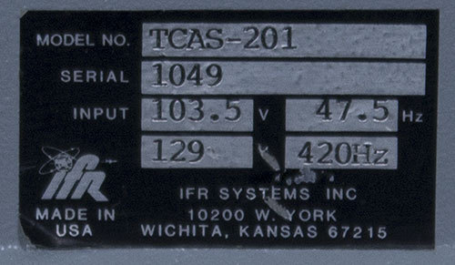 IFR TCAS-201 Ramp Reply Traffic Alert/Collision Detection System Test Set
