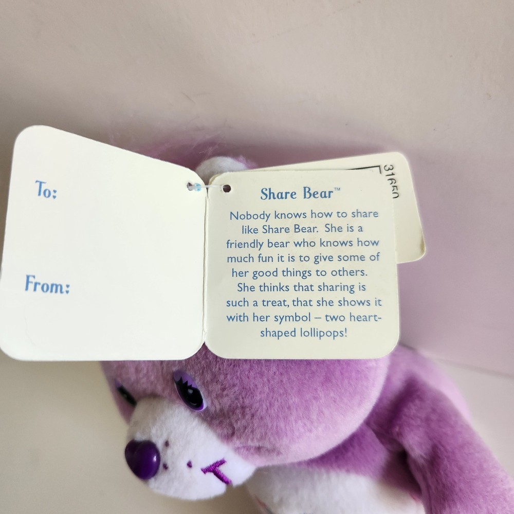 Care Bear Share Plush 2003 Color Purple