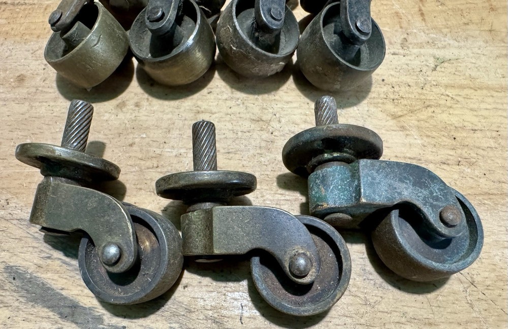 Antique Victorian Cast Iron Caster Wheels Lot