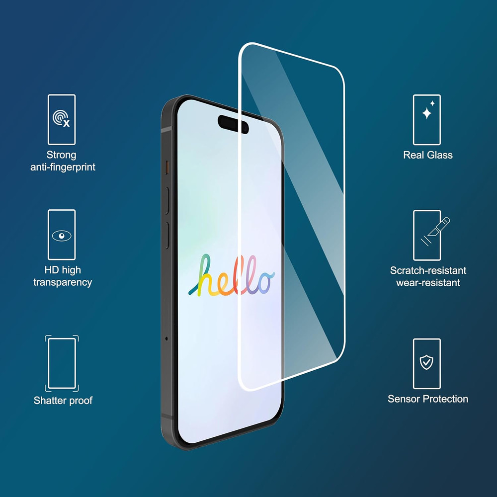 Ailun 3 Pack Screen Protector for Iphone 15 Pro [6.1 Inch] + 3 Pack Camera Lens