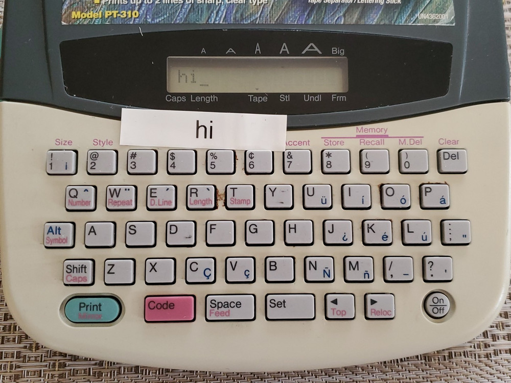 Brother P-Touch Extra PT-310 Label Maker ~ No Adaptor