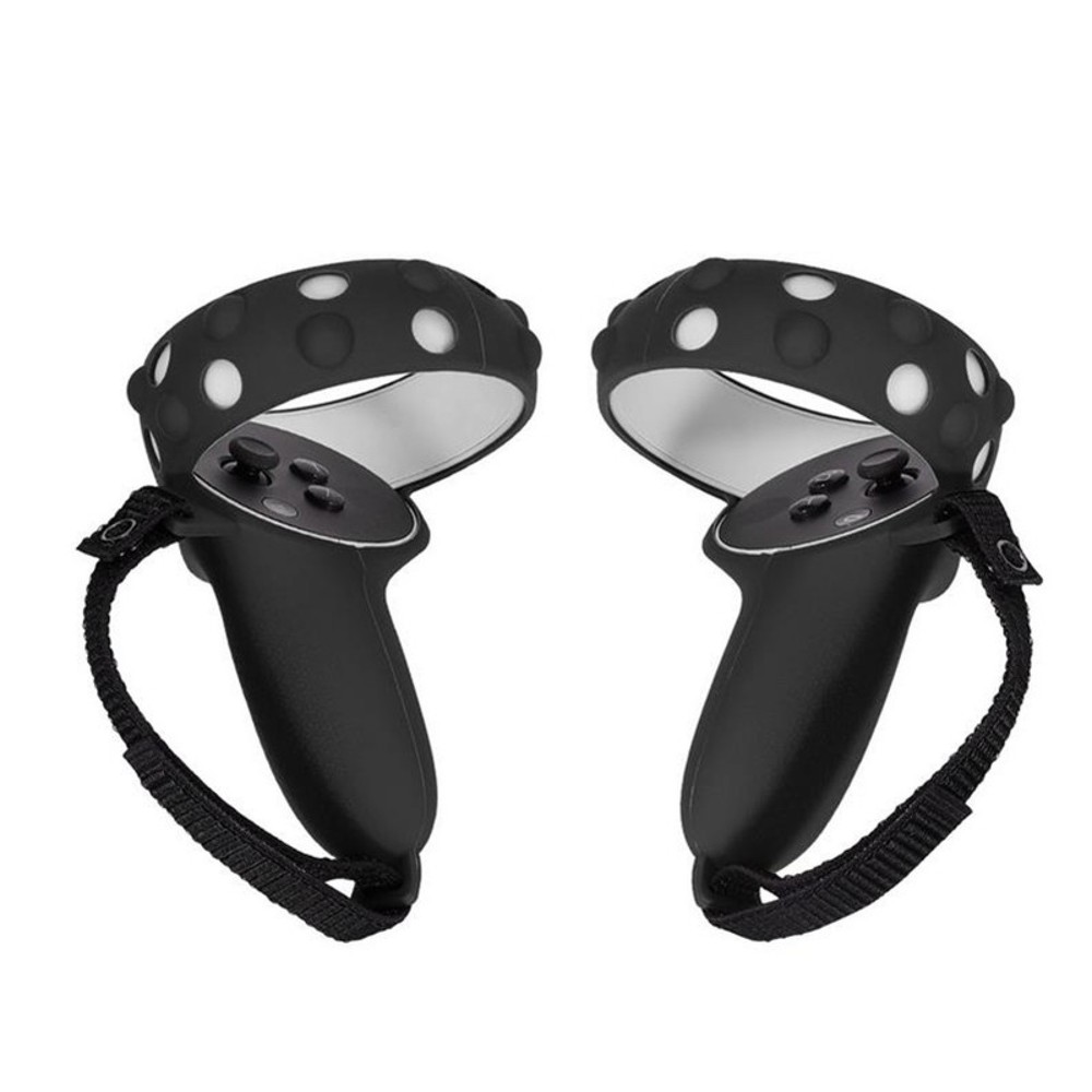 2Pcs Handle Grip Cover Silicone+Nylon Strap For Oculus Quest 2 VR Controller