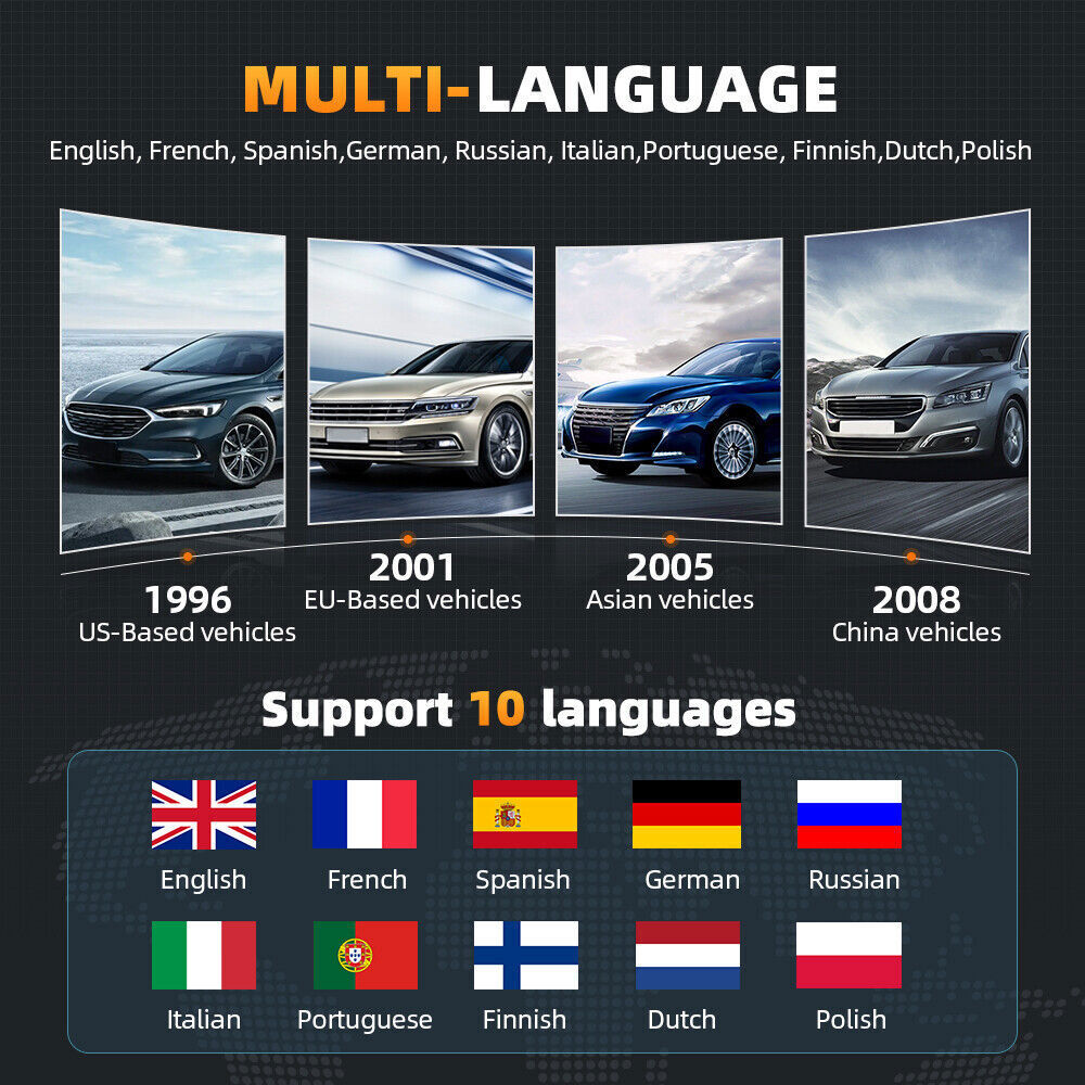 ANCEL AD410 PRO Car OBD2 Scanner Diagnostic Code Reader 12V Battery Load