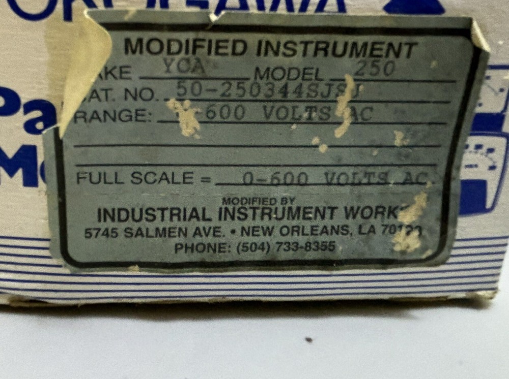 Yokogawa 50-250344SJSJ Panel Meter