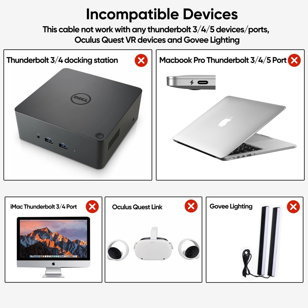 USB C Extension Cable 6 inch Short, Full-Function Extender 0.5 Feet, Grey