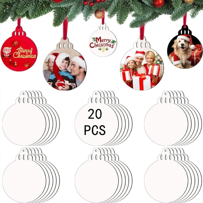 20Pieces Sublimation Blank Holiday Ornaments Creative Sublimation Project