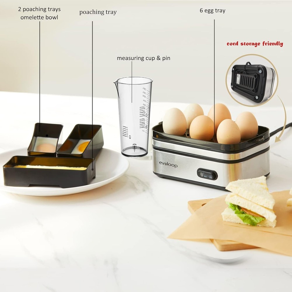Rapid Electric Egg Cooker - 6 Eggs Capacity