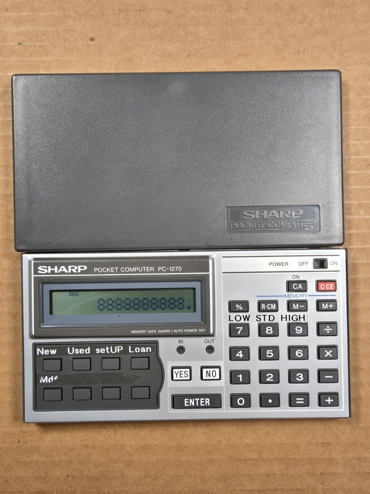 Sharp PC-1270 Pocket Computer Calculator Working Well (1)