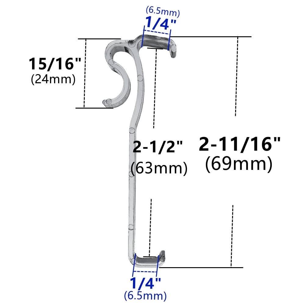 Valance Clips 10pcs 2.5'' Clear Plastic Holders for Horizontal Window Blinds