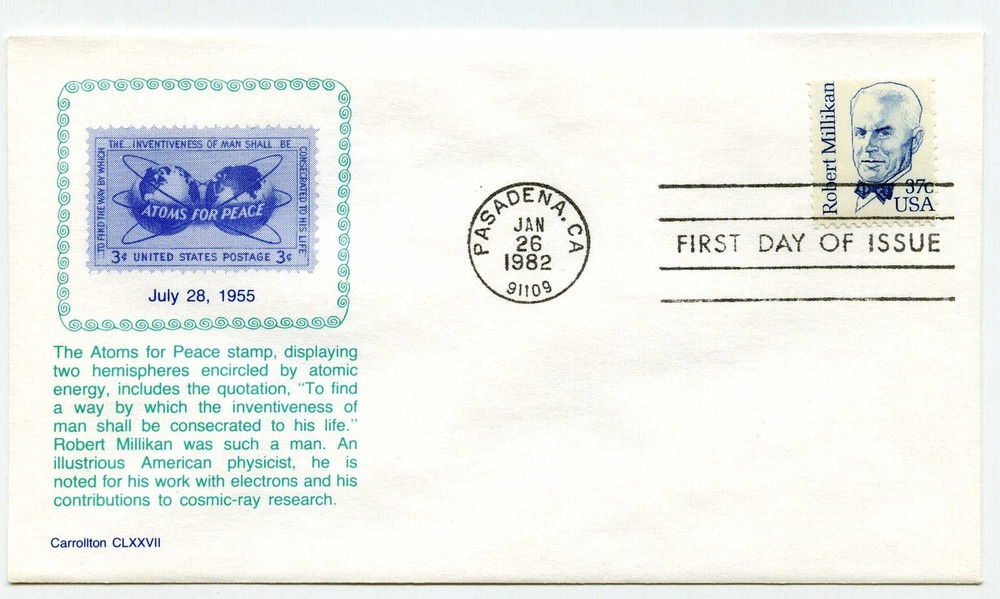 1866 37c Robert Millikan, Carrollton FDC