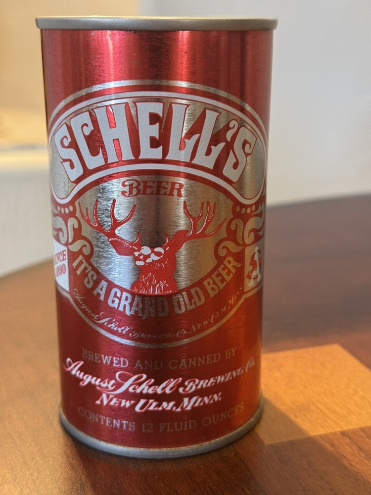 August Schell's Red Deer - Empty Beer Can - Bottom Opened