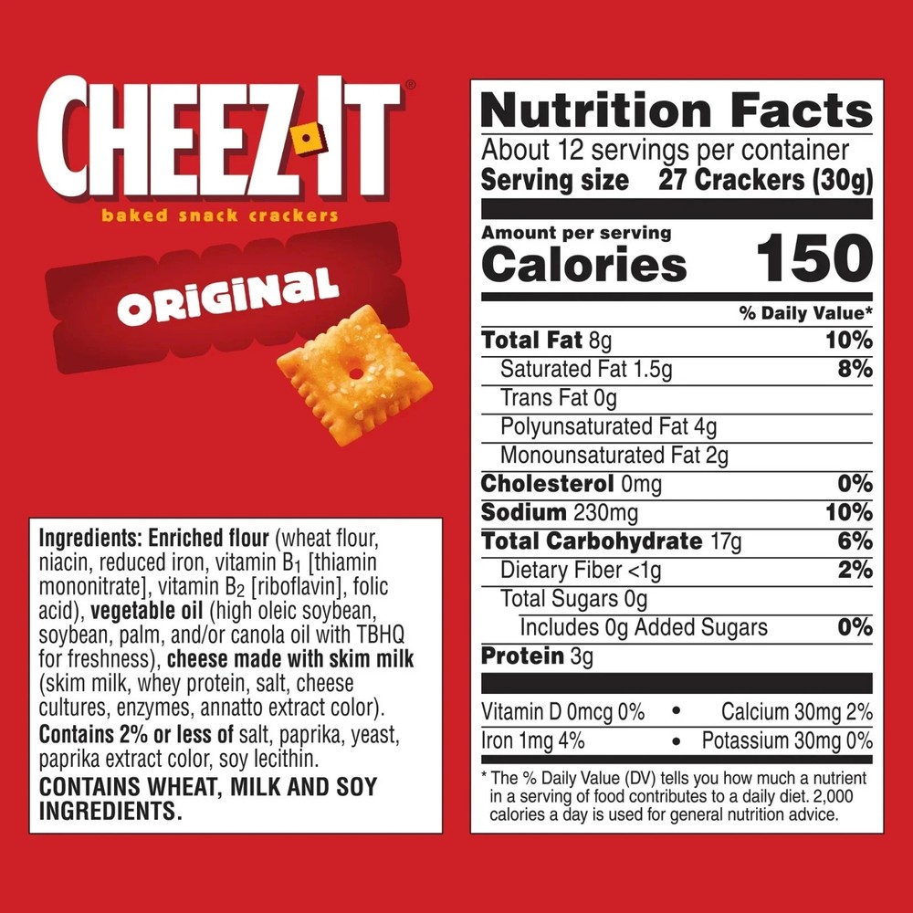 ( 2 Pack ) Cheez-It Original Cheese Crackers, Baked Snack Crackers, 21 oz