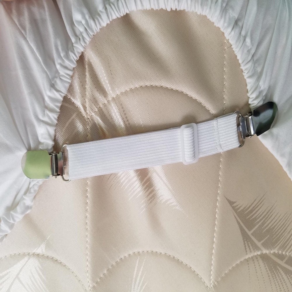Bed Sheet Clips Straps Sheet Holder Mattress Clips, 4 Pcs Adjustable Elastic ...