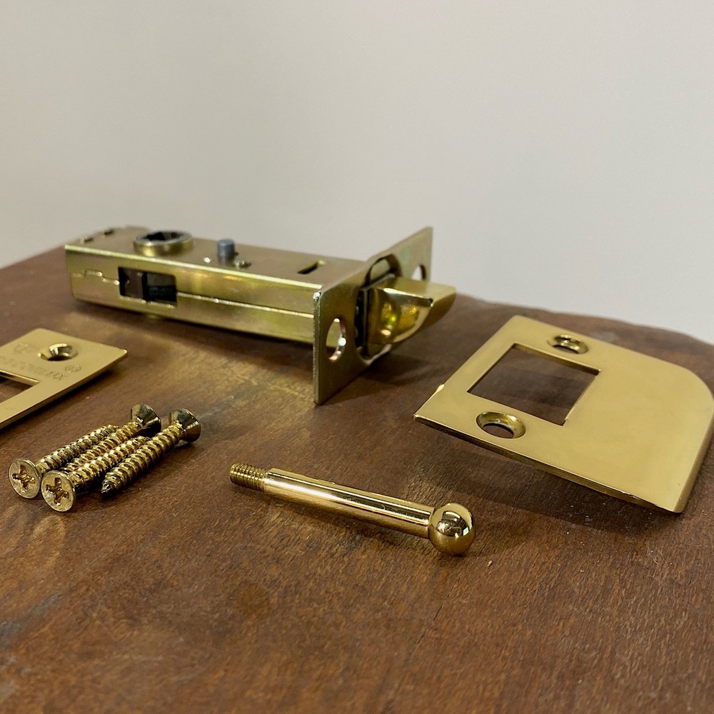 Solid Brass Privacy Door Latch Set with 2 3/8 Inch Backset