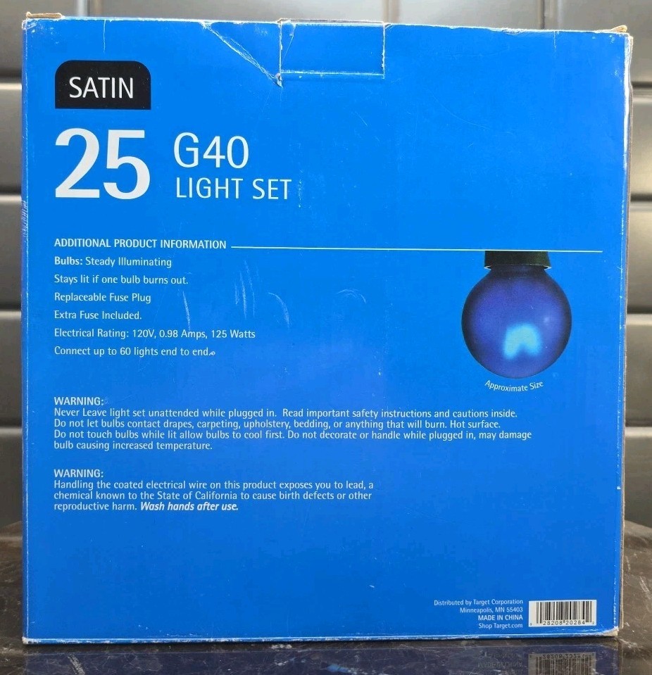 Target 25 G40 String Light Set Satin Blue 24ft