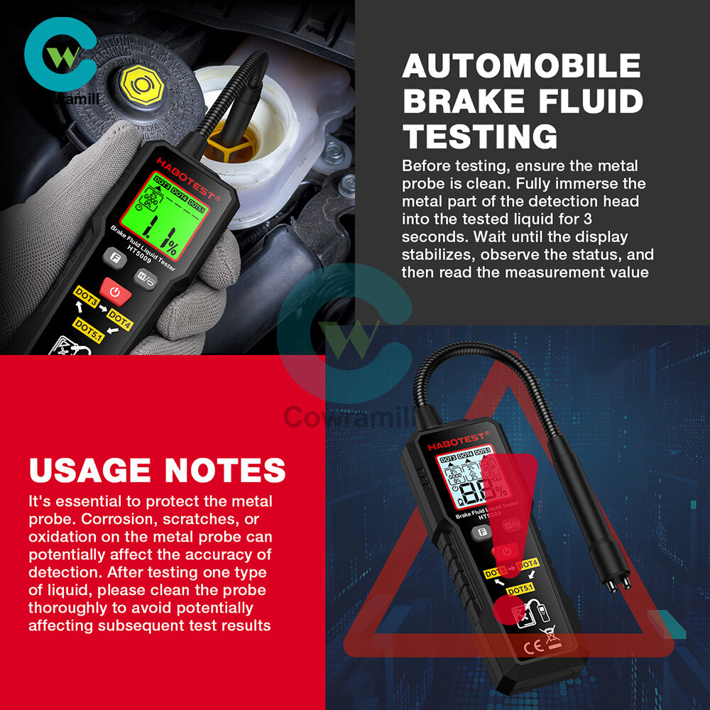 LCD Car Brake Fluid Tester High Precision Detector Analyzer DOT3 DOT4 DOT5.1