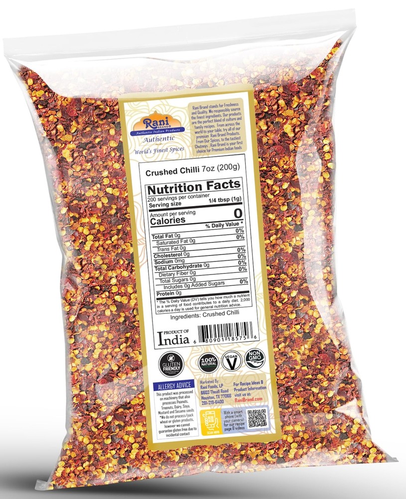 Rani Crushed Chilli (Pizza Type Cut) Indian Spice 7oz (200g)