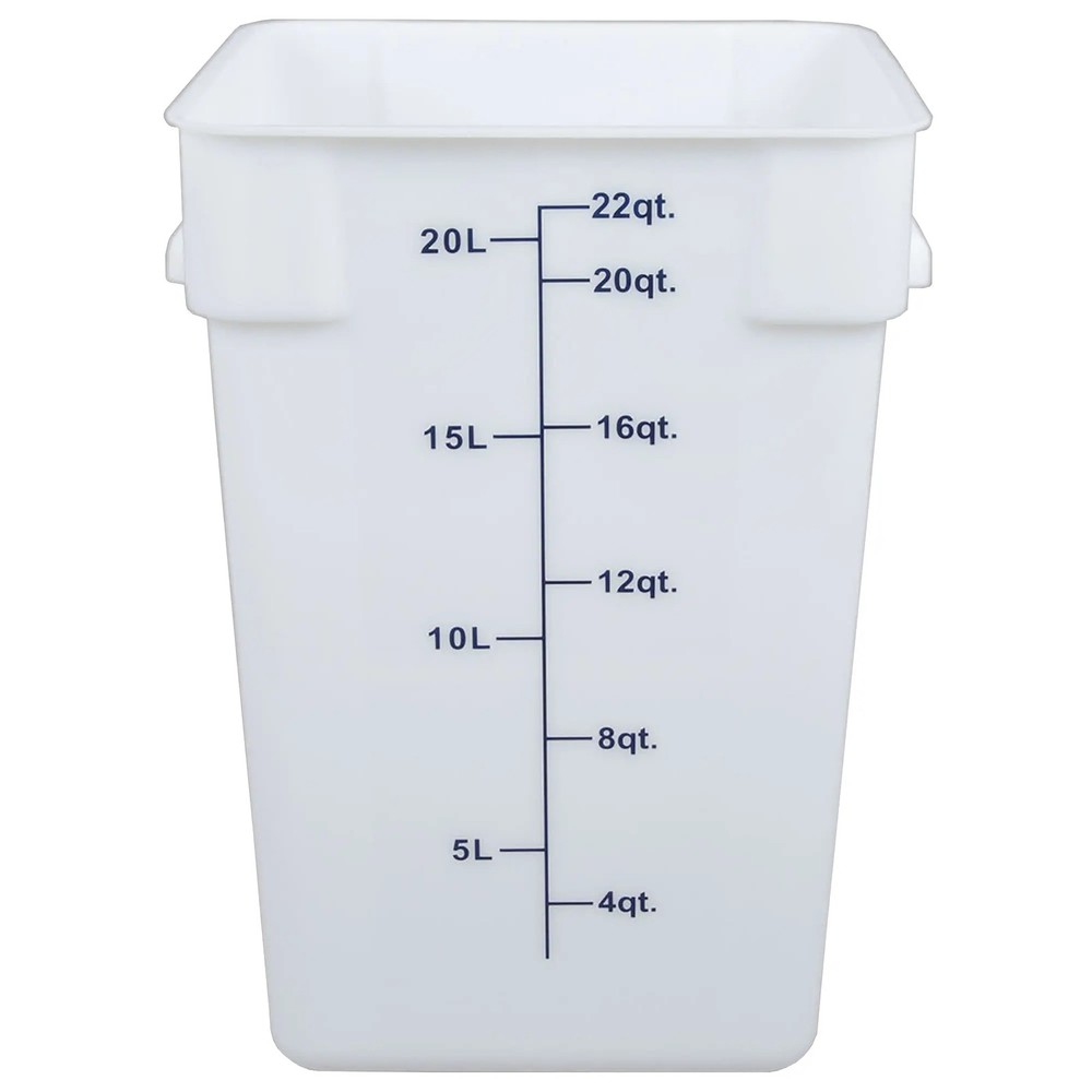 Thunder Group PLSFT022PP 22 Qt White Polyethylene Square Food Storage Container