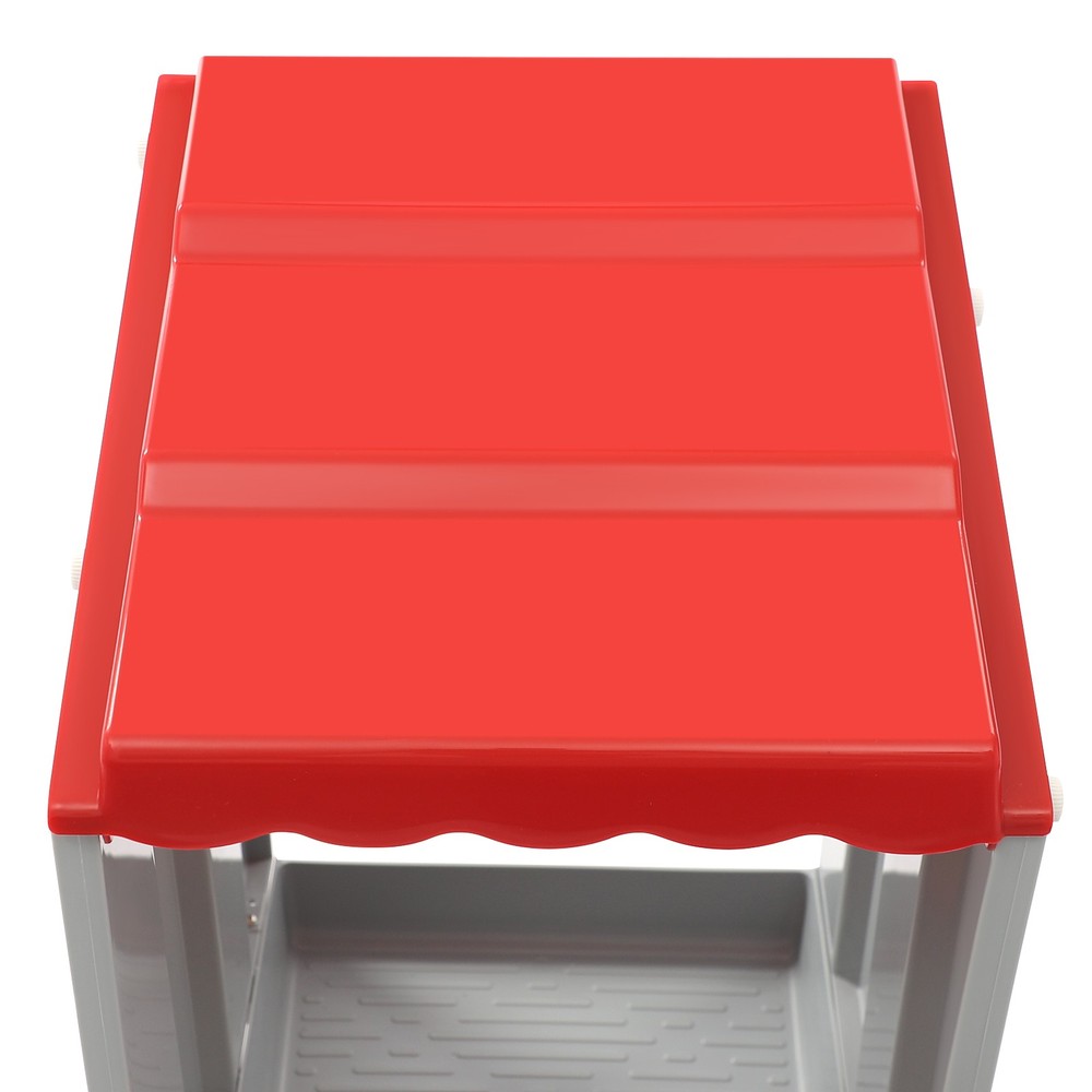 3-Compartment Chicken Nesting Box, Chicken Laying Box with Egg Collection Red