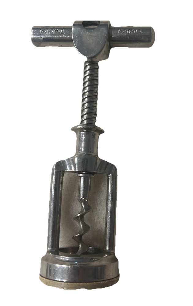VTG Solid Metal MONOPOL Bell Corkscrew Wine Bottle Opener Rubber Base Germany