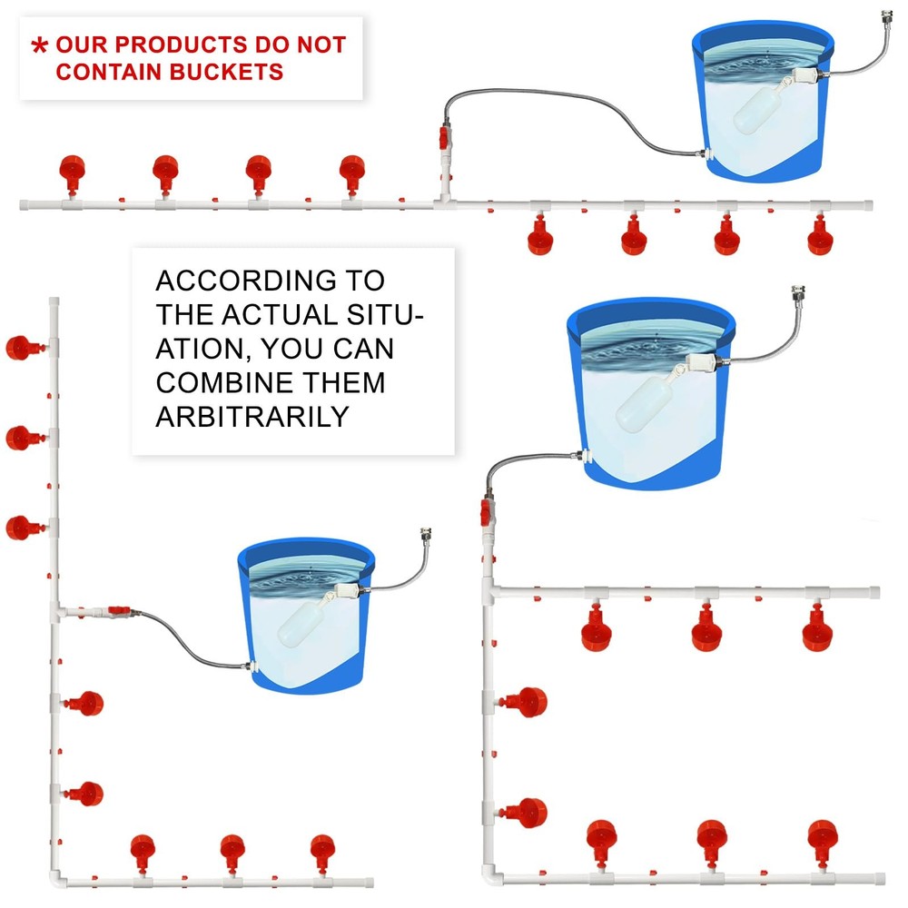 Complete Set Pipeline Automatic Chicken Waterer System with PVC Pipeline and ...