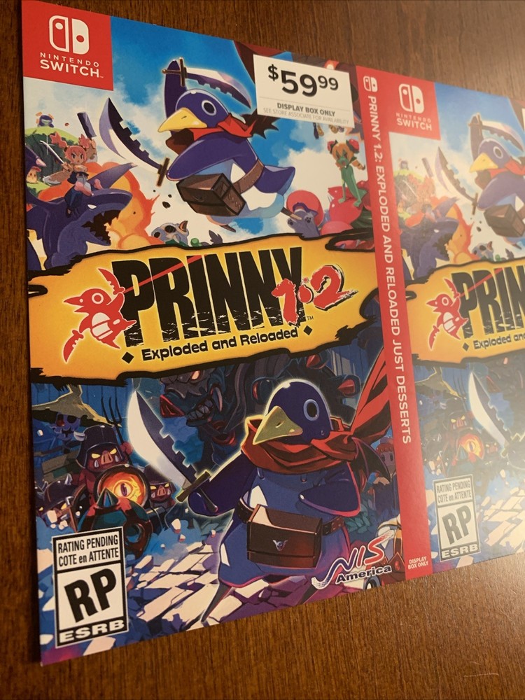 Prinny 1.2 Exploded Nintendo Switch - Authentic- RARE - Display Box Only