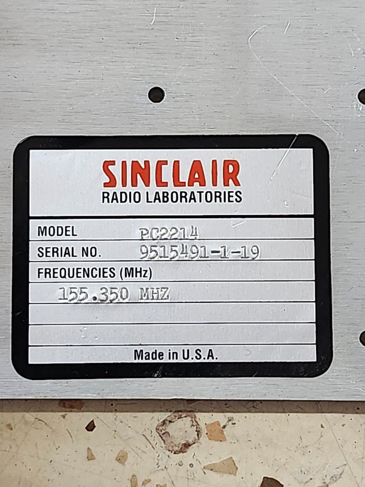 Sinclair VHF Circulator Isolator IM Panel Dual Port PC2214