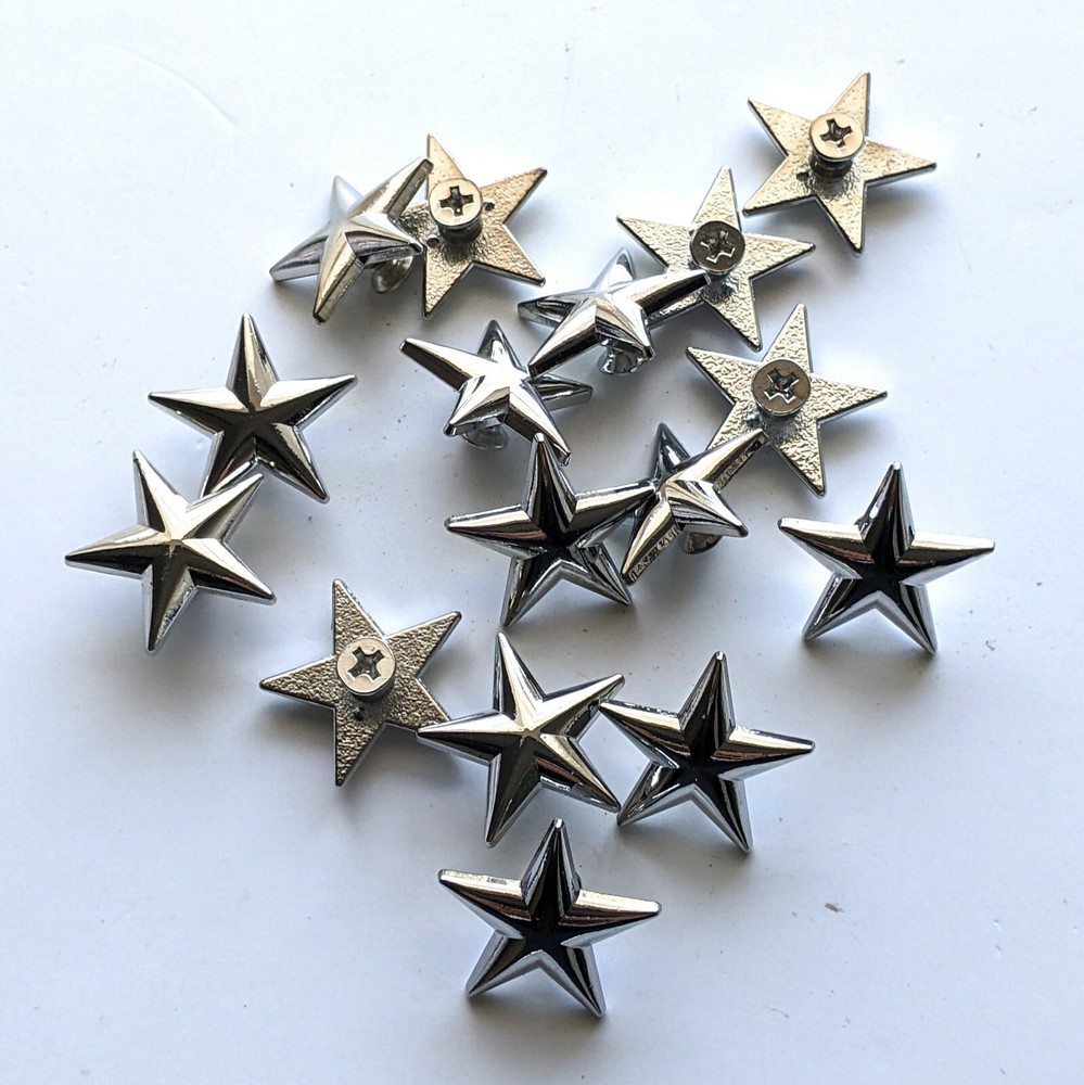 1" Silver Star Screwback Conchos (Pack Of 10)