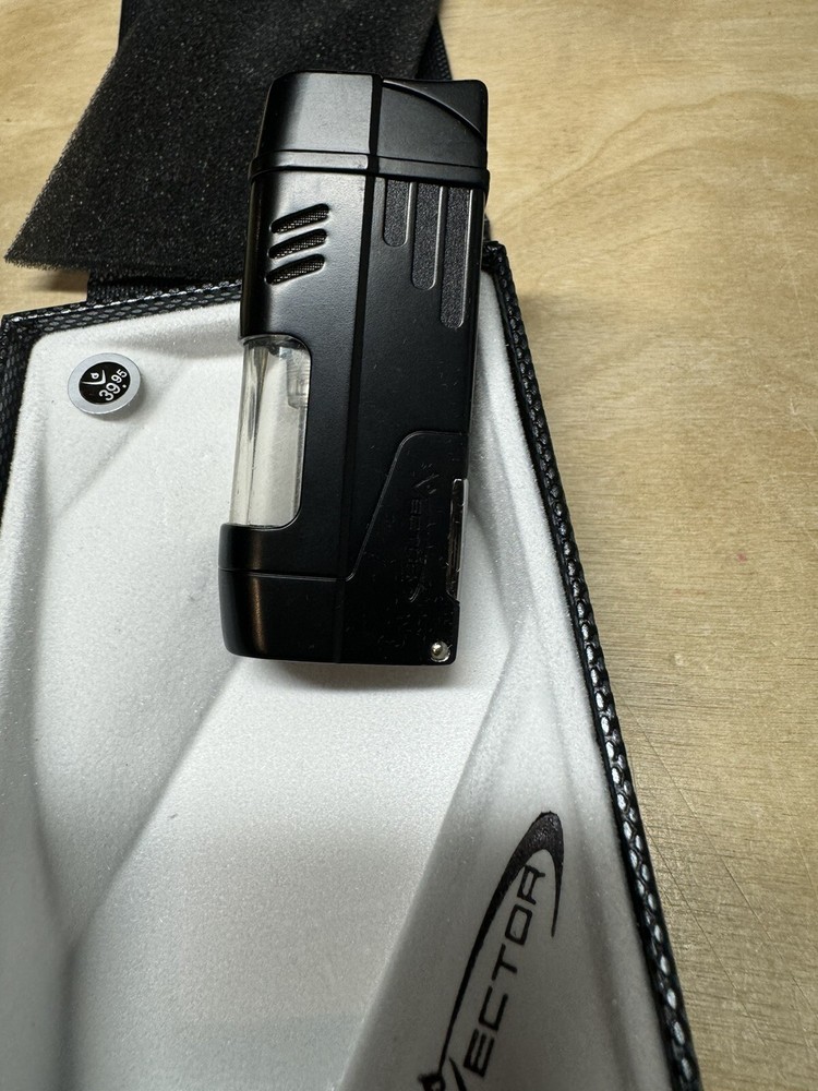 Vector Delta - Double Jet Flame Torch Lighter - Black - New