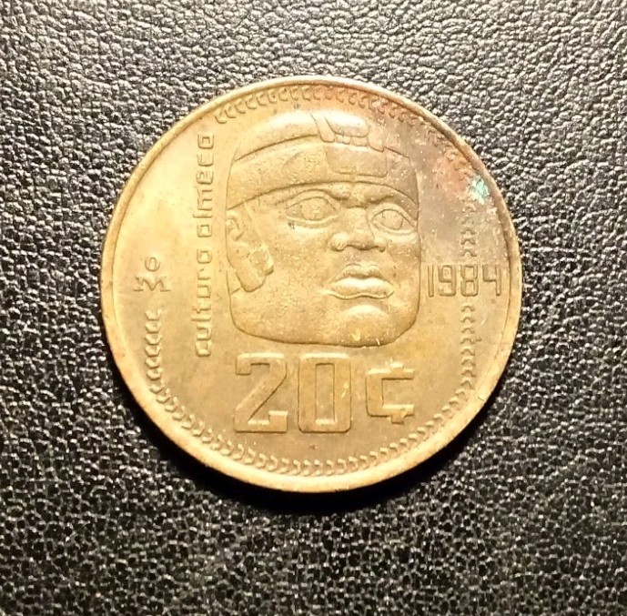 1984 Mexico 20 Centavos Coin