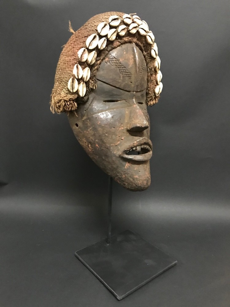 AFRICAN ART DAN MASK WITH STAND