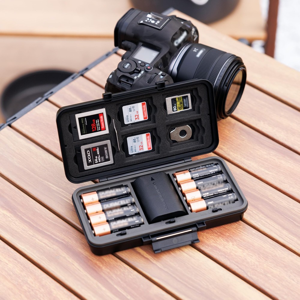 Multi-Function Camera Battery Memory Card Storage Case for 6 SD Card,6 CFexpr