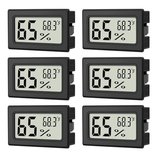 6-Pack Mini Hygrometer Indoor Humidity Meter, Mini Digital Thermometer