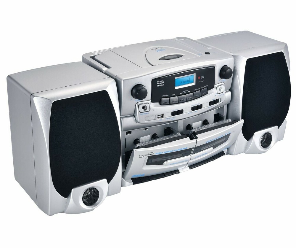 Supersonic SC-2121BT Bluetooth Audio System CD & Cassette Player
