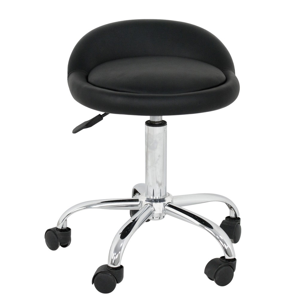 Set of 4 Hydraulic Adjustable Rolling Swivel Stool Spa Stools Open Back Chairs