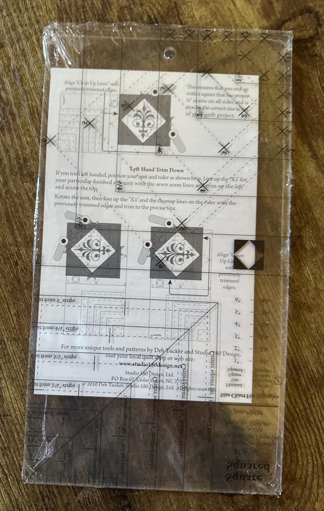 ✨Studio 180 Design (DT09-1) Square Squared Quilting Trim Down Ruler Tool Basic