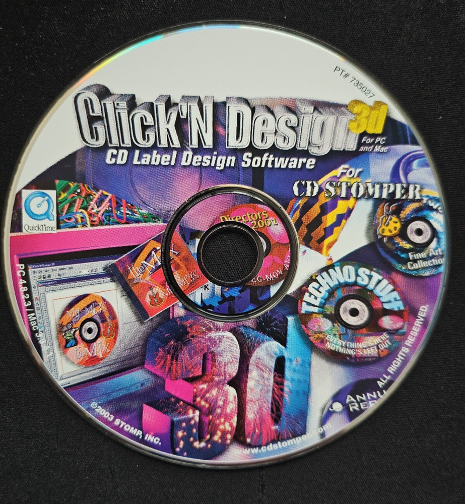 Click'N Design 3D PC MAC CD make print professional DVD disk labels inserts etc