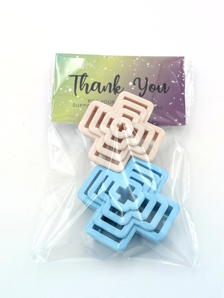 Plus Sign Clay Cutter Shape Set ~ Polymer Crafting Tool ~ Outline Semi Stackable