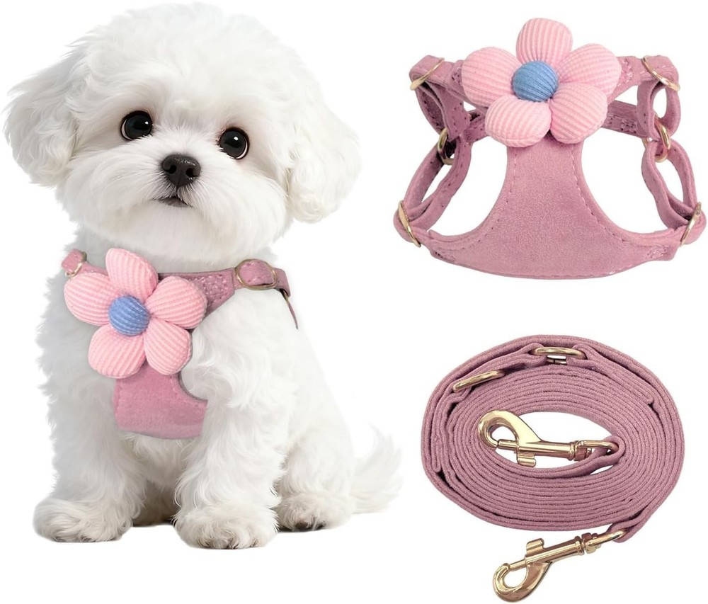 Escape Proof Dog Harness No Pull Leash Set Small Medium Dog Soft Adjustable