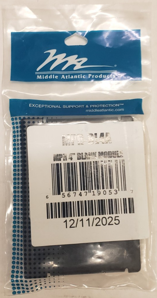 Middle Atlantic MPR-BL4A Blank Cover for MPR Raceway Module (4")