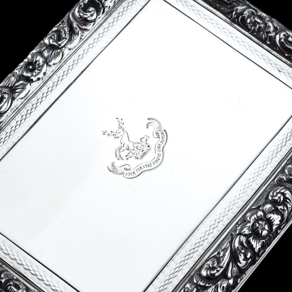 Antique Georgian Solid Silver Large Table Snuff Box - Joseph Willmore 1832
