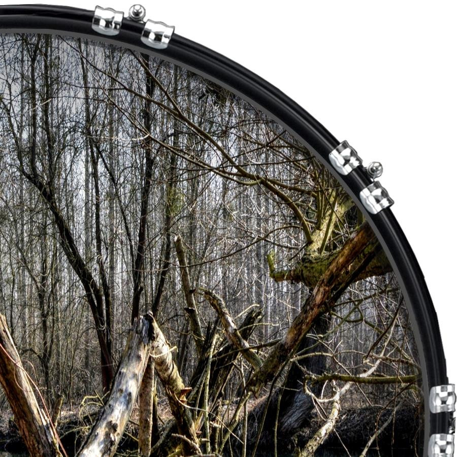 20" Custom Bass Kick Drum Front Head Graphical Forest 1
