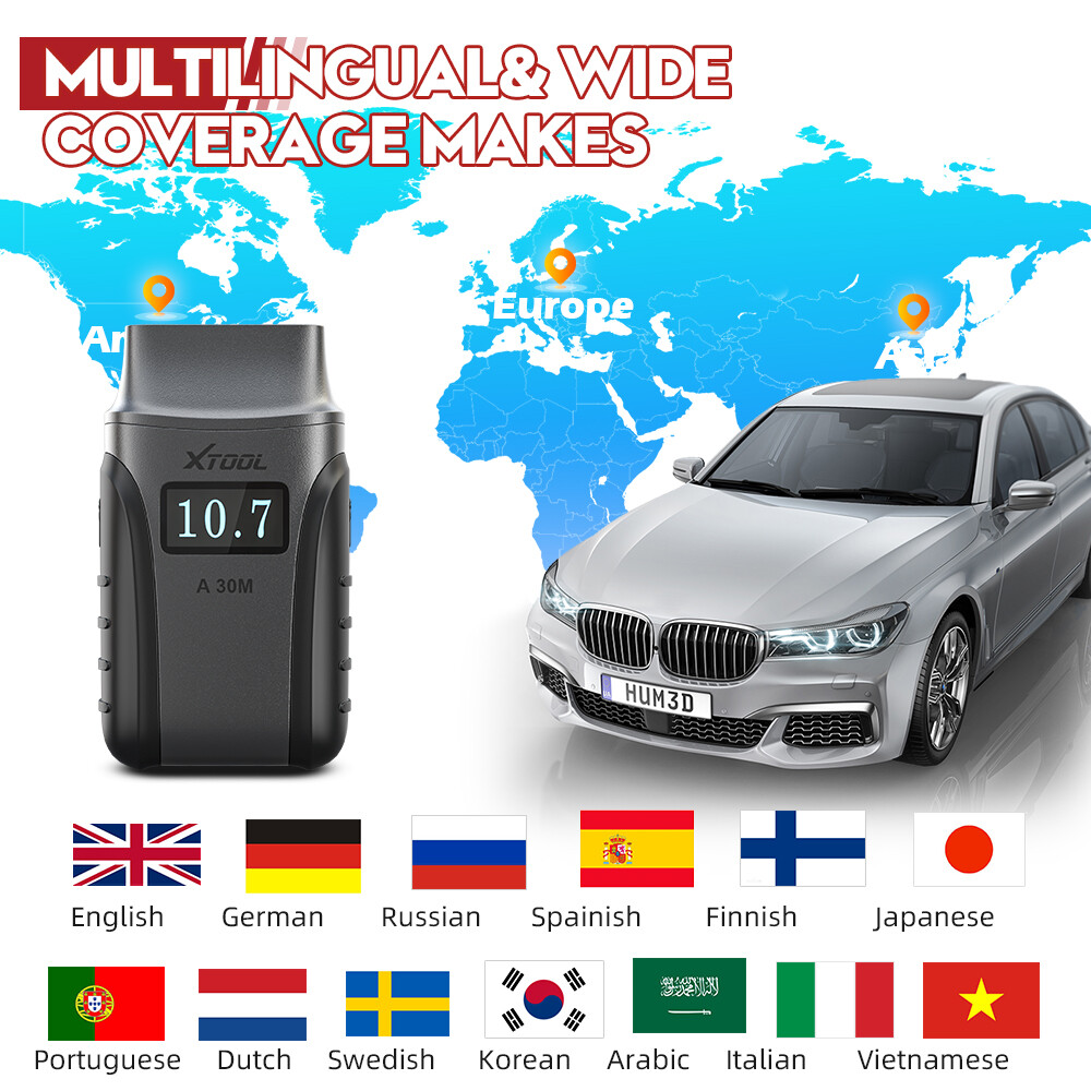 XTOOL BT Scanner A30M BiDirectional Auto Full Diagnostic Engine Scan Code Reader