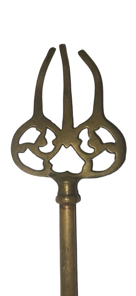 VINTAGE Devil Imp Demon BRASS TOASTING FORK Fireplace Campfire Tool MCM 17”