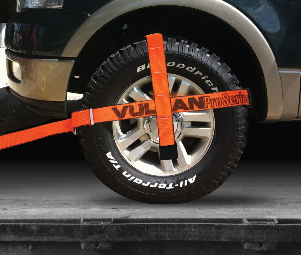 VULCAN Car Tie Down, Snap Hook, Adjust Loop, PROSeries, 3300 lbs. SWL, 4 Pack