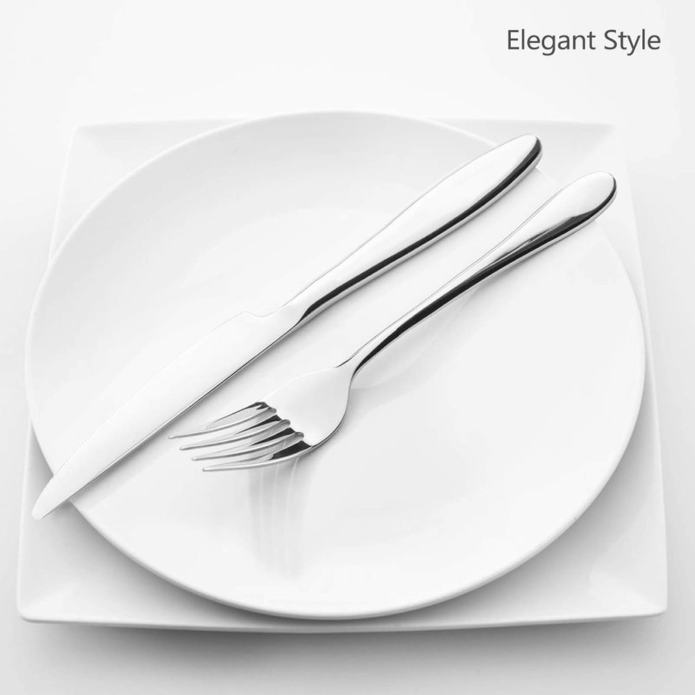 40-Piece Silverware Set, Stainless Steel Flatware Service for 8, Modern Tablewar