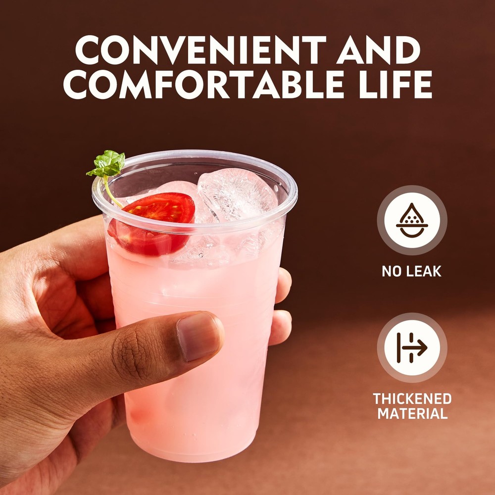 9 oz Plastic Cups, 500 Pack - Clear Disposable Drinking Water Cups for Cold B...
