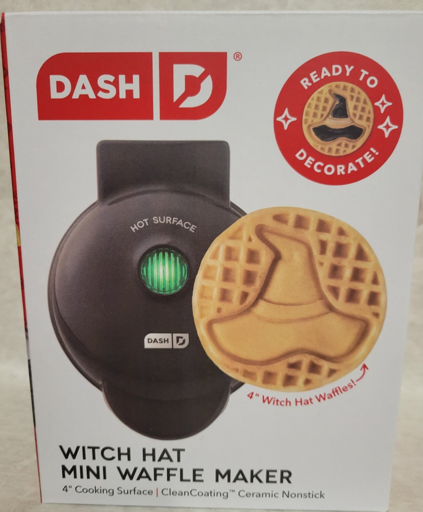 Dash Ready To Decorate Witch Hat Mini Waffle Maker New